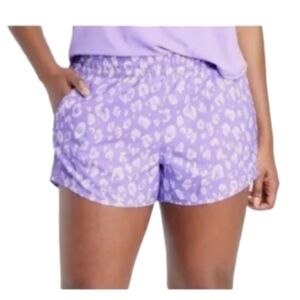all in motion women's size 2X purple & white running shorts